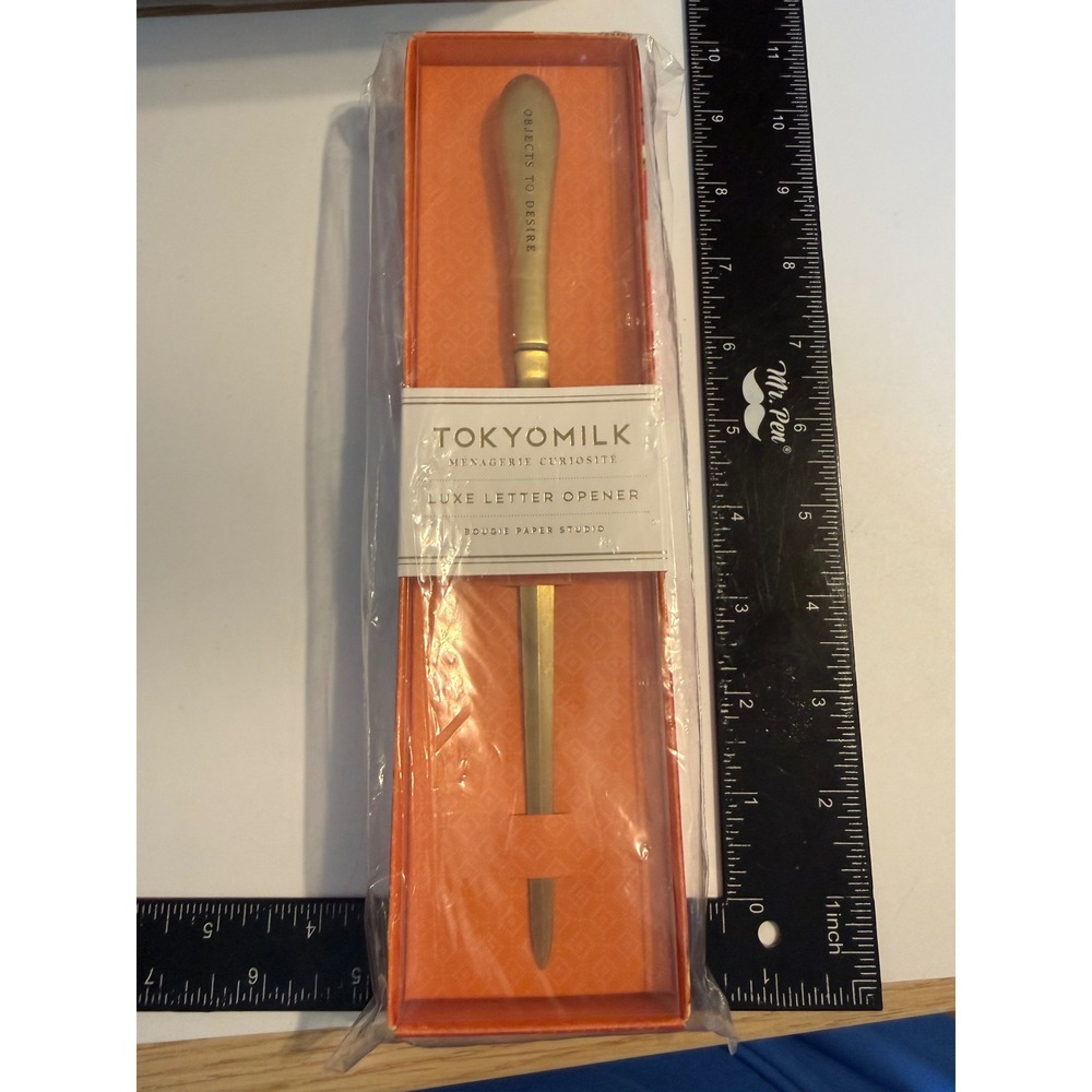 TokyoMilk Pardon My French Luxe Letter Opener Brazen Beauty Gold Tone Desk Tool